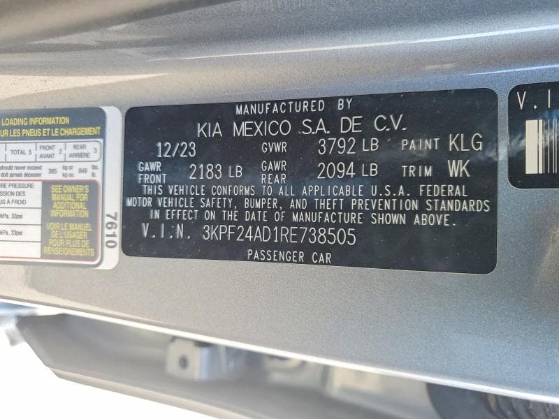 2024 KIA FORTE LXS 12