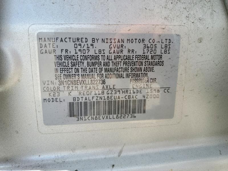2020 NISSAN VERSA SV 12