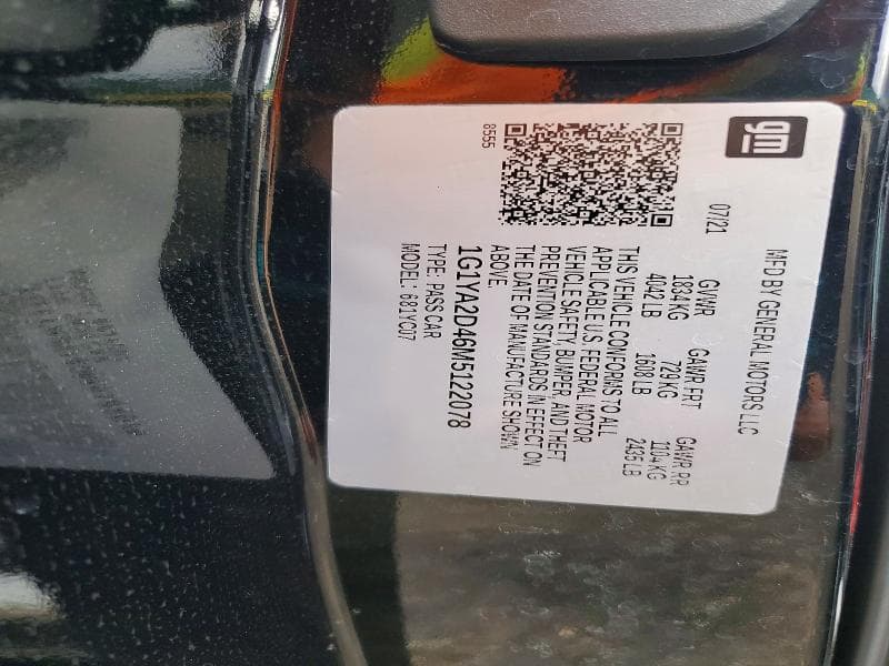 2021 CHEVROLET CORVETTE STINGRAY 1LT 12