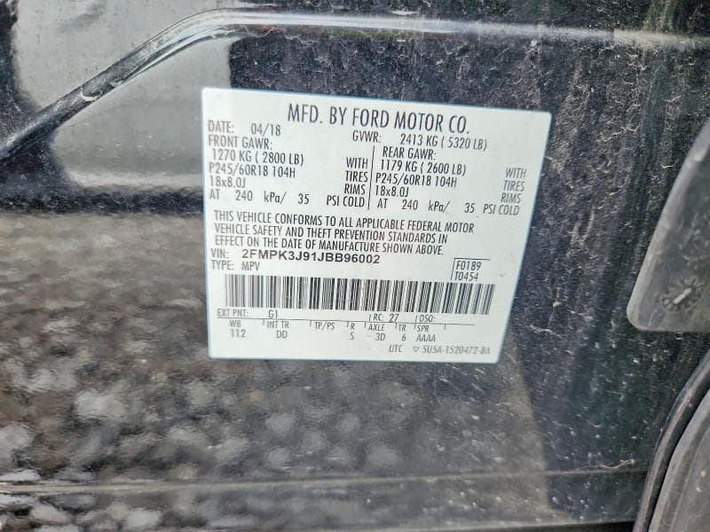 2018 FORD EDGE SEL 12