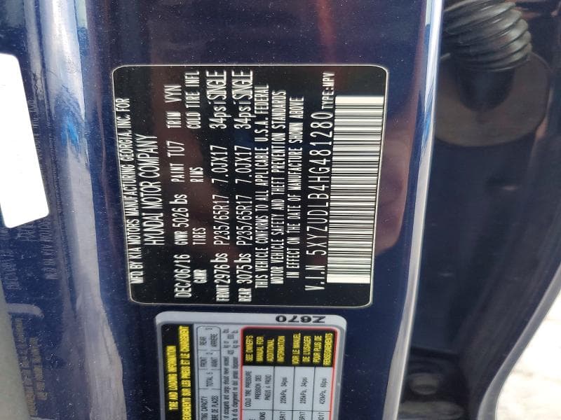 2017 HYUNDAI SANTA FE SPORT 2.4L 13
