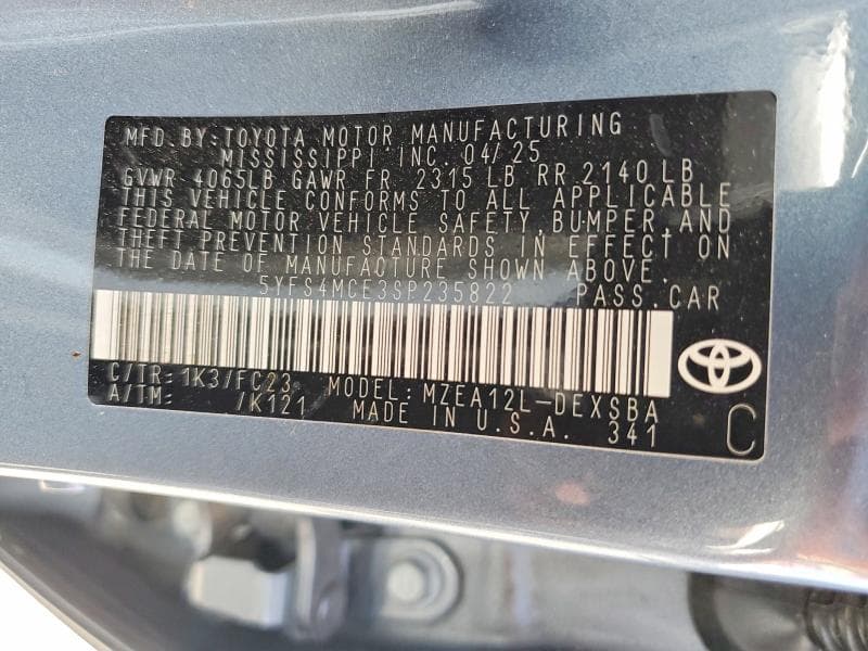2025 TOYOTA COROLLA SE 12