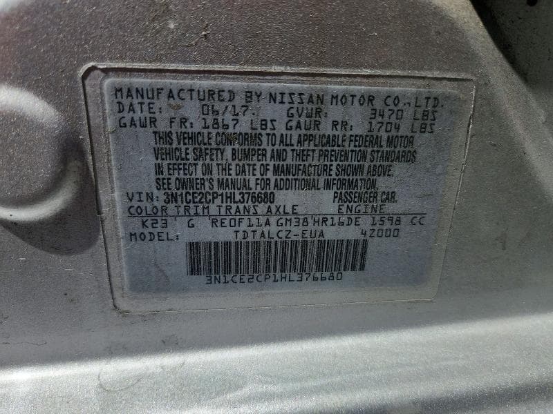 2017 NISSAN VERSA NOTE S PLUS 12