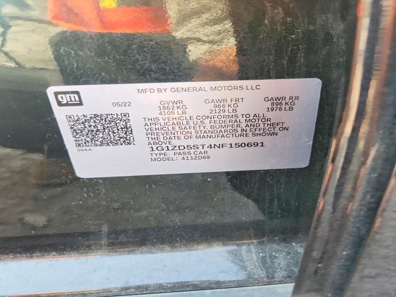 2022 CHEVROLET MALIBU LT 12