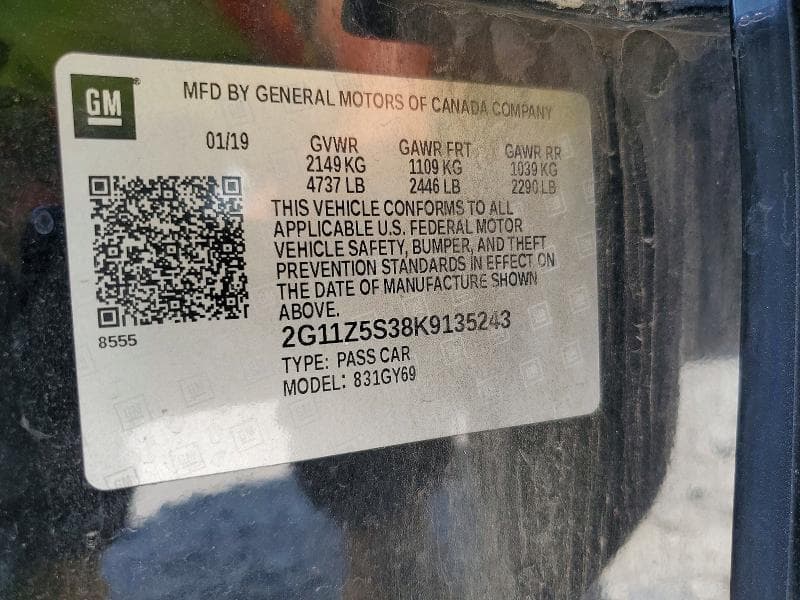 2019 CHEVROLET IMPALA LT 12
