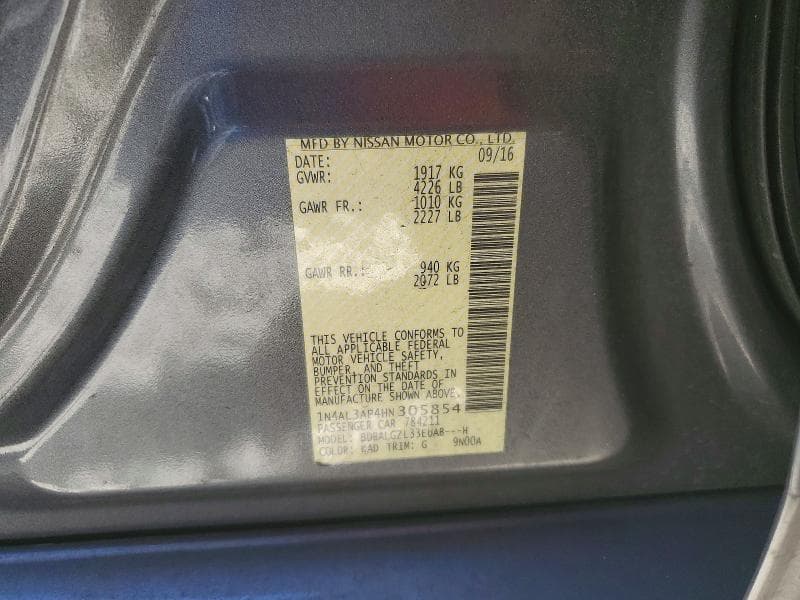 2017 NISSAN ALTIMA 2.5 S 12