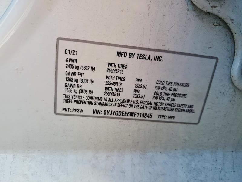 2021 TESLA MODEL Y 12