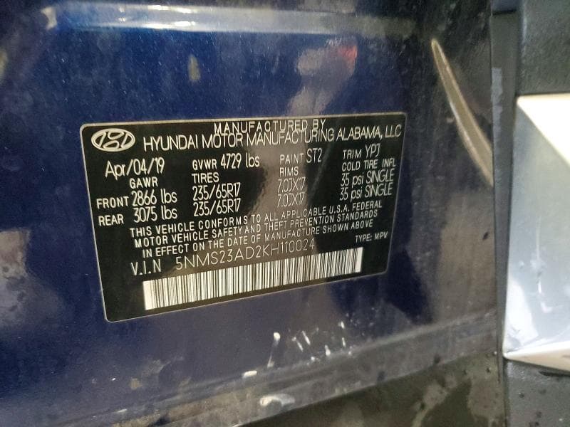 2019 HYUNDAI SANTA FE SE 13