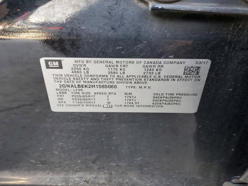 2017 CHEVROLET EQUINOX LS 13