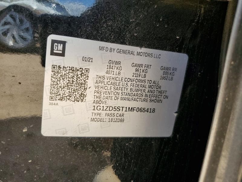 2021 CHEVROLET MALIBU LT 12