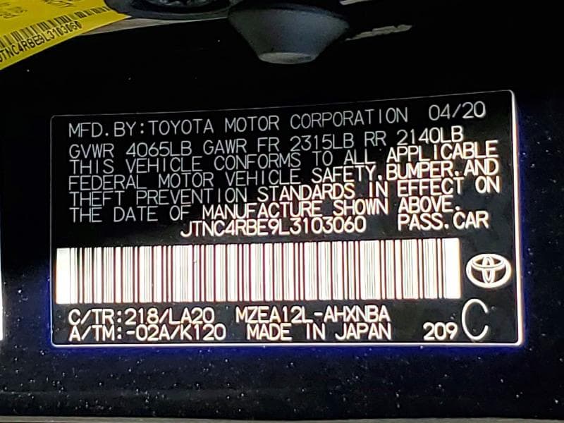 2020 TOYOTA COROLLA XSE 12