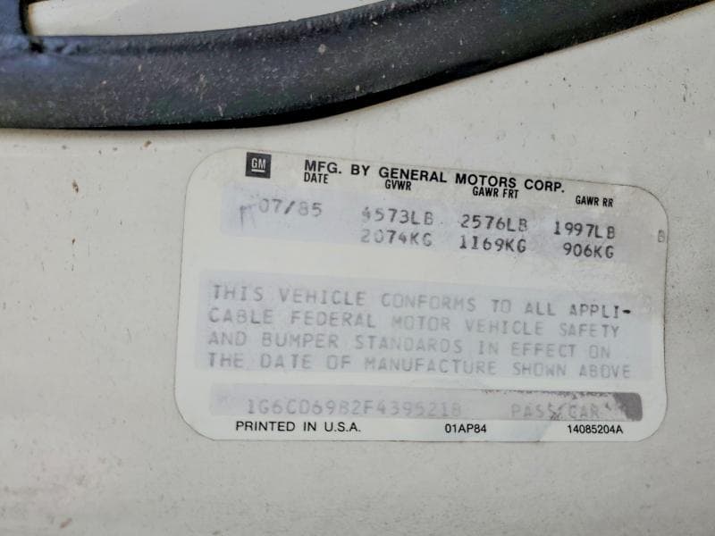 1985 CADILLAC DEVILLE 12
