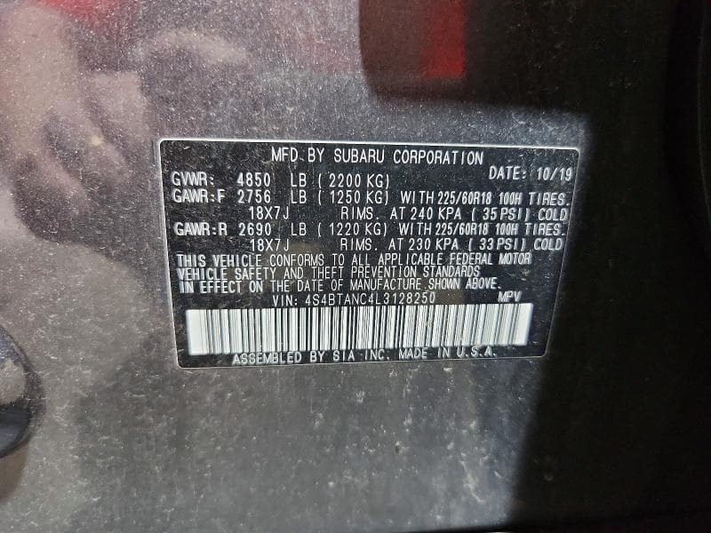 2020 SUBARU OUTBACK LIMITED 13