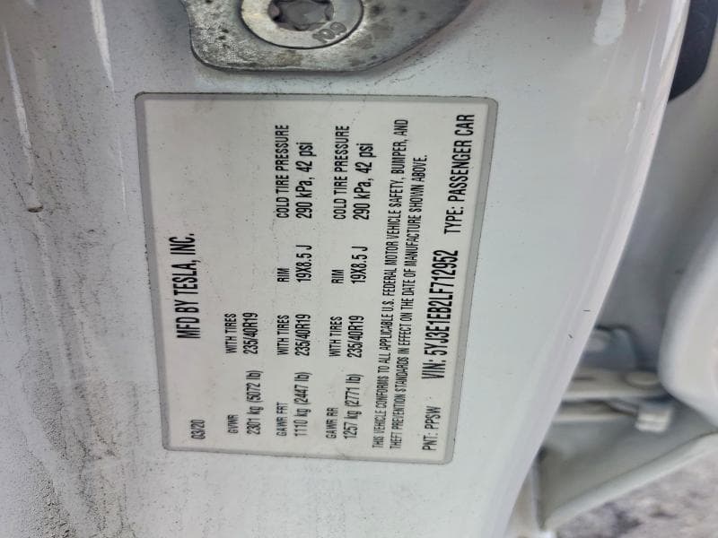 2020 TESLA MODEL 3 12