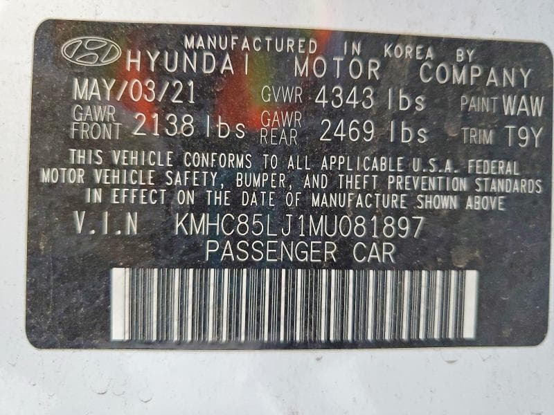 2021 HYUNDAI IONIQ LIMITED 12