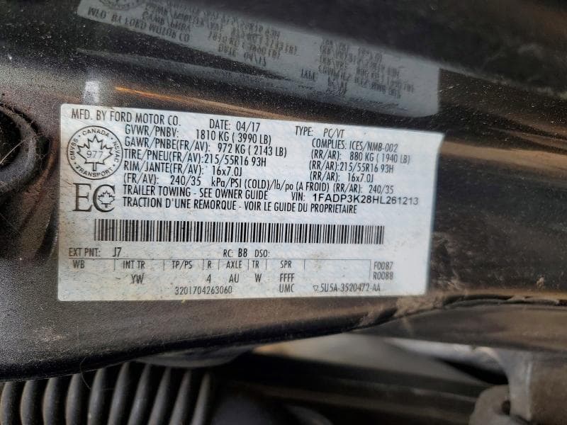 2017 FORD FOCUS SE 12