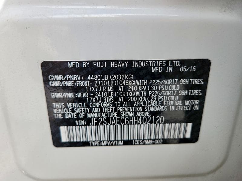 2017 SUBARU FORESTER 2.5I PREMIUM 14