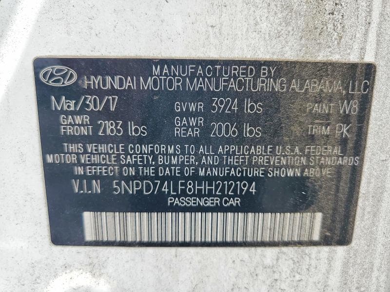 2017 HYUNDAI ELANTRA SE 13