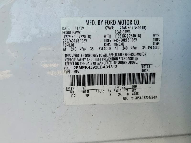 2020 FORD EDGE SEL 13