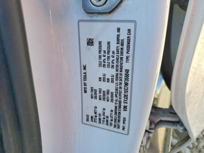 2022 TESLA MODEL 3 13