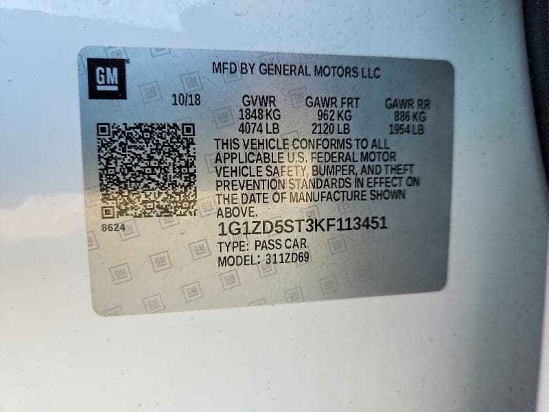 2019 CHEVROLET MALIBU LT 12