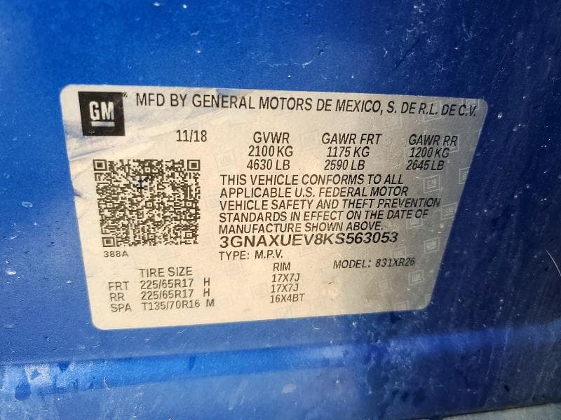 2019 CHEVROLET EQUINOX LT 14