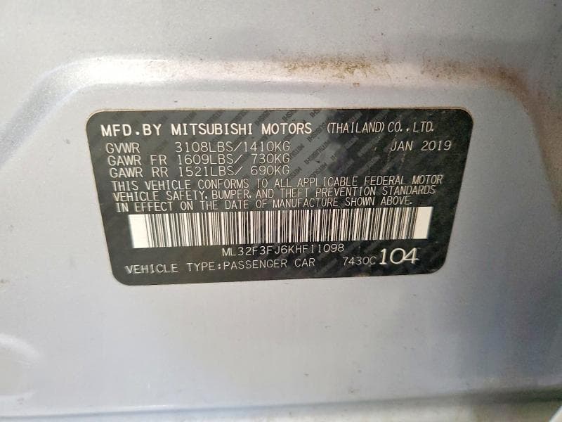 2019 MITSUBISHI MIRAGE G4 ES 13