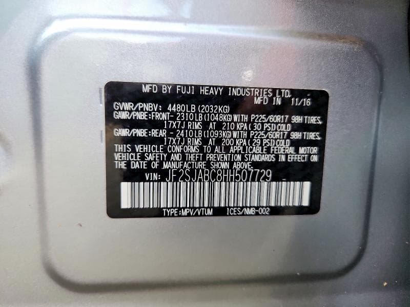 2017 SUBARU FORESTER 2.5I 13