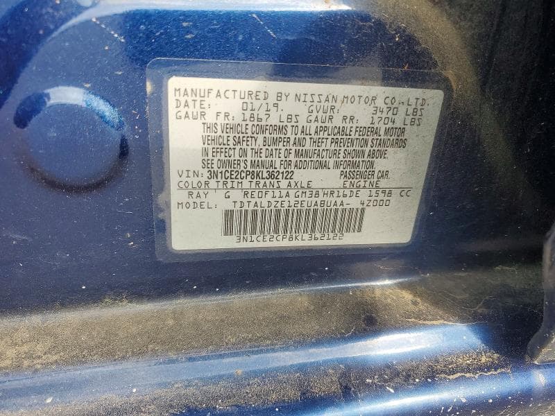 2019 NISSAN VERSA NOTE SV 12