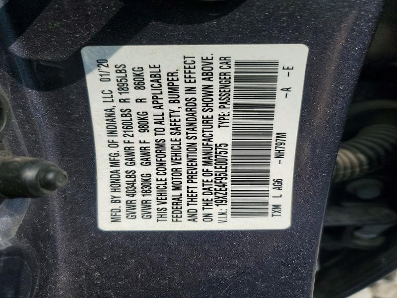 2020 HONDA INSIGHT TOURING 13