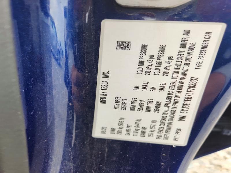 2020 TESLA MODEL 3 13