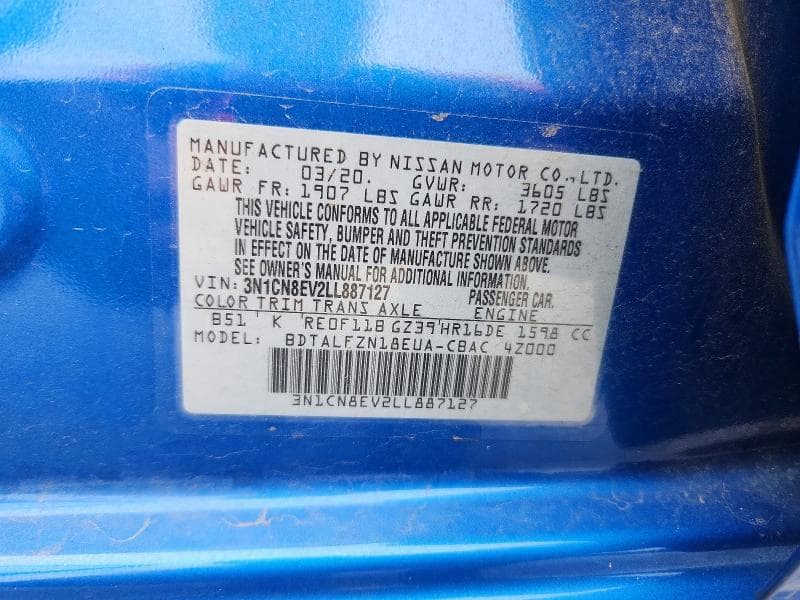 2020 NISSAN VERSA SV 12