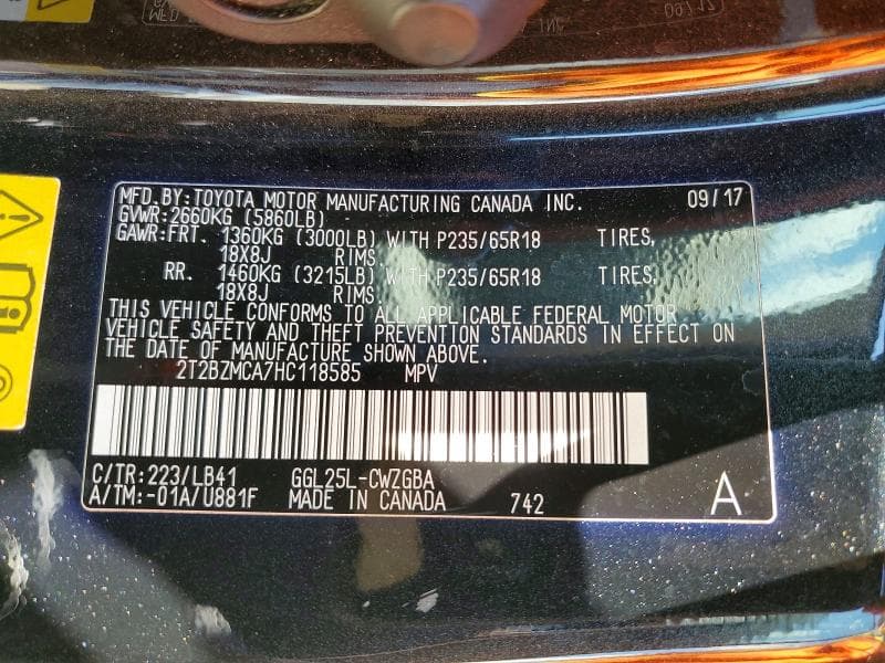 2017 LEXUS RX 350 BASE 13
