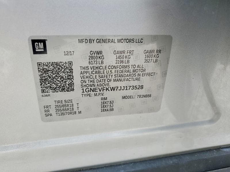 2018 CHEVROLET TRAVERSE LS 13