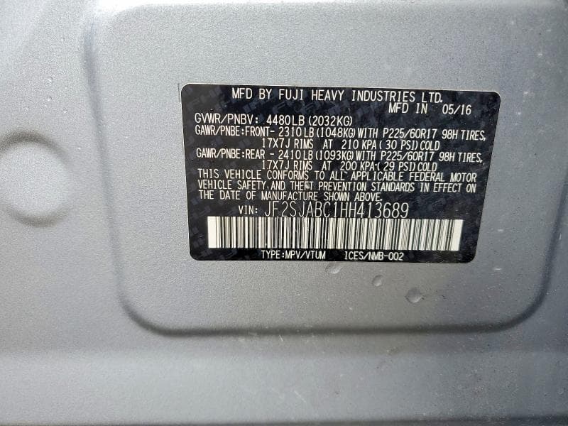 2017 SUBARU FORESTER 2.5I 14