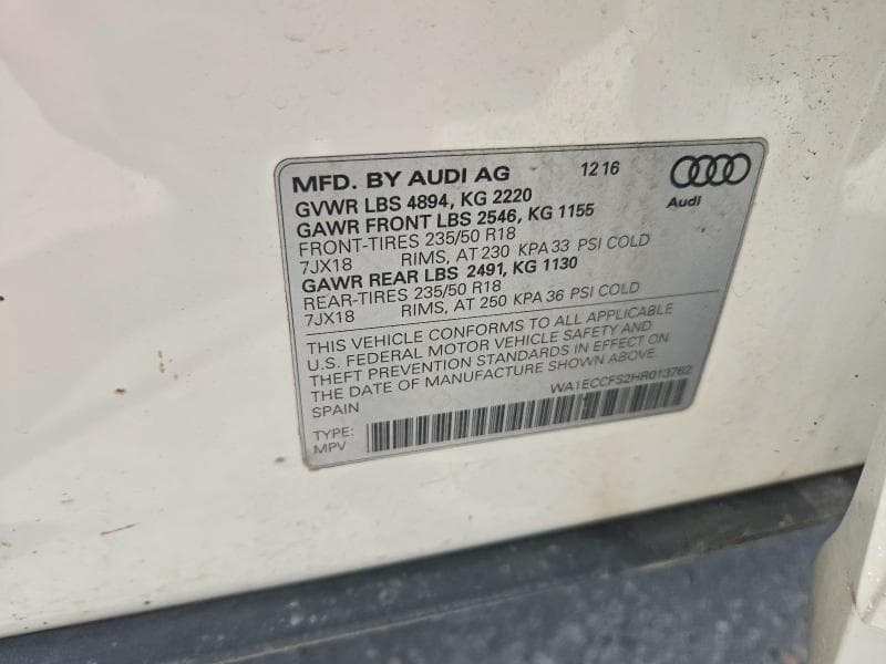 2017 AUDI Q3 PREMIUM 12
