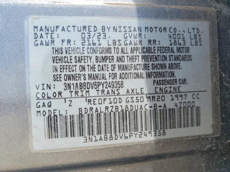 2023 NISSAN SENTRA SR 13