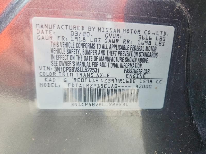2020 NISSAN KICKS S 14
