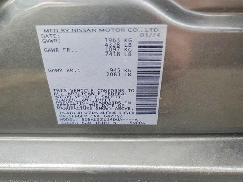 2024 NISSAN ALTIMA SR 12