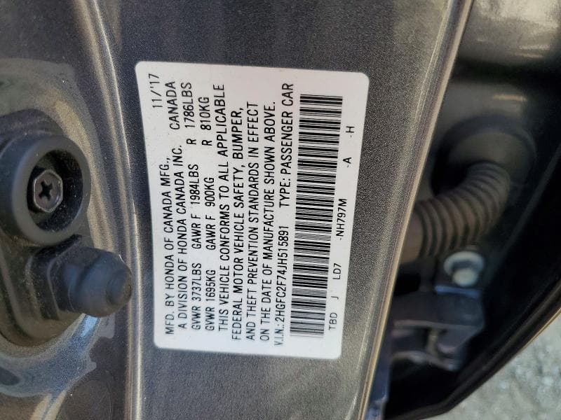 2018 HONDA CIVIC EX 13