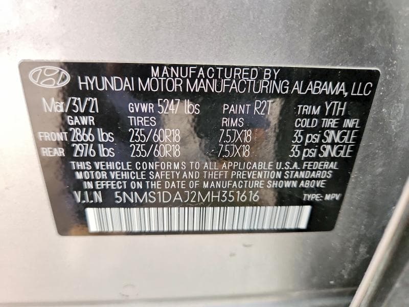2021 HYUNDAI SANTA FE 13