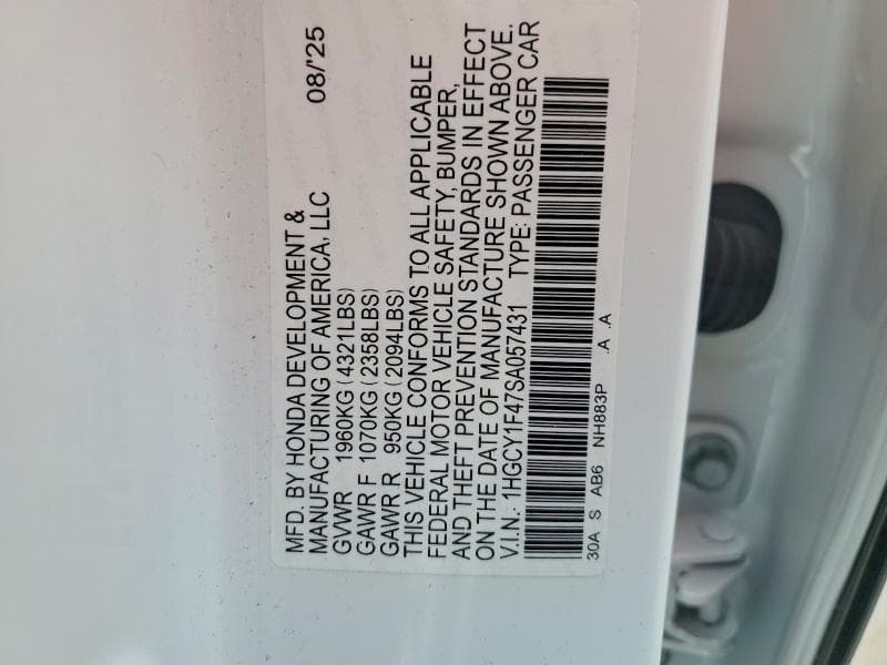 2025 HONDA ACCORD SE 12
