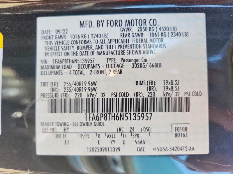 2022 FORD MUSTANG 13
