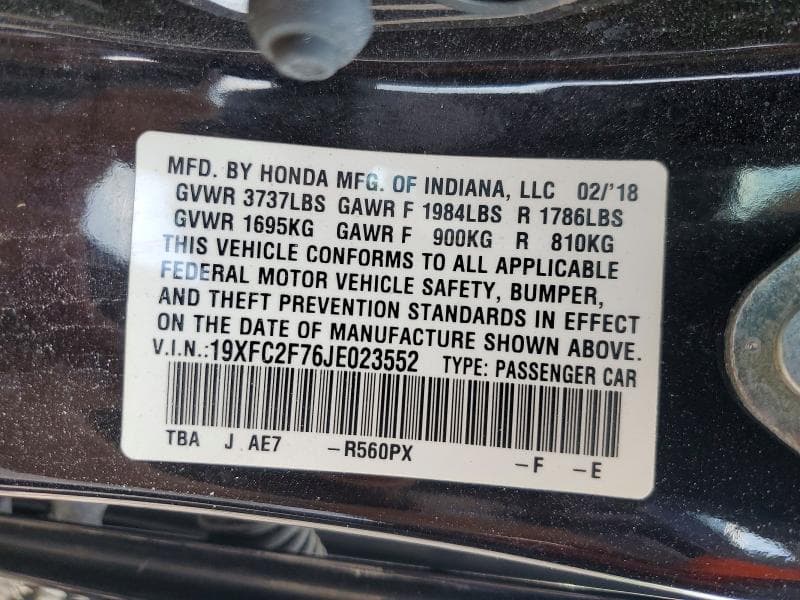 2018 HONDA CIVIC EX 13