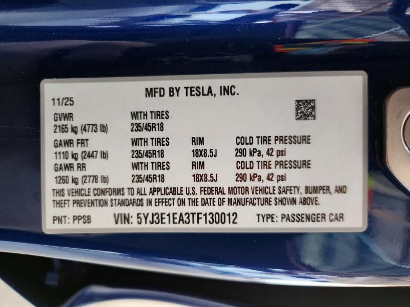 2026 TESLA MODEL 3 12