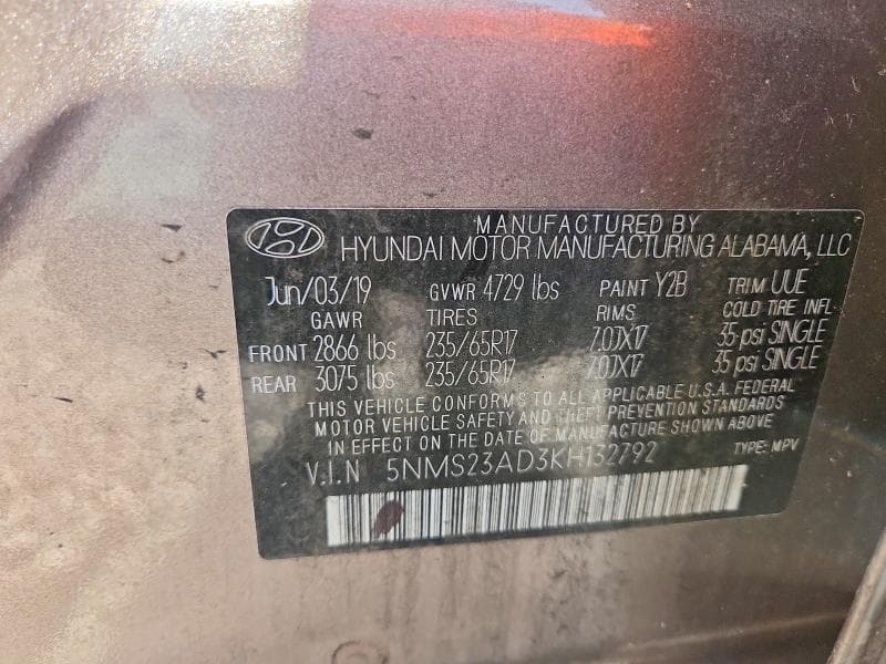 2019 HYUNDAI SANTA FE SE 13