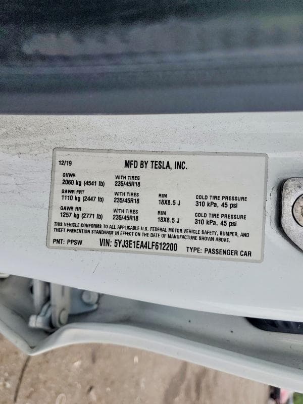 2020 TESLA MODEL 3 12
