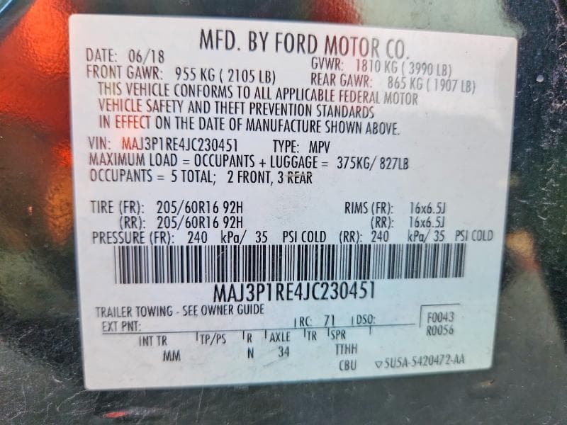 2018 FORD ECOSPORT S 12
