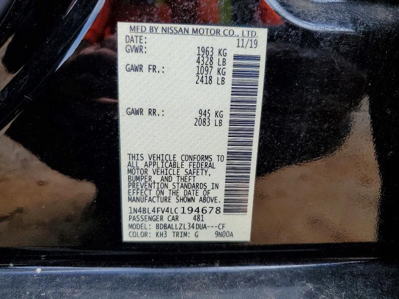 2020 NISSAN ALTIMA PLATINUM 12