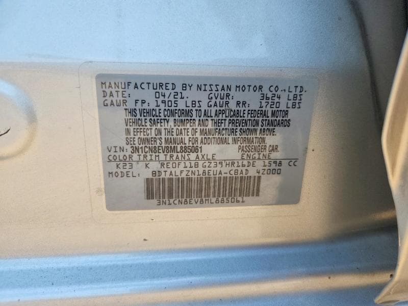 2021 NISSAN VERSA SV 13